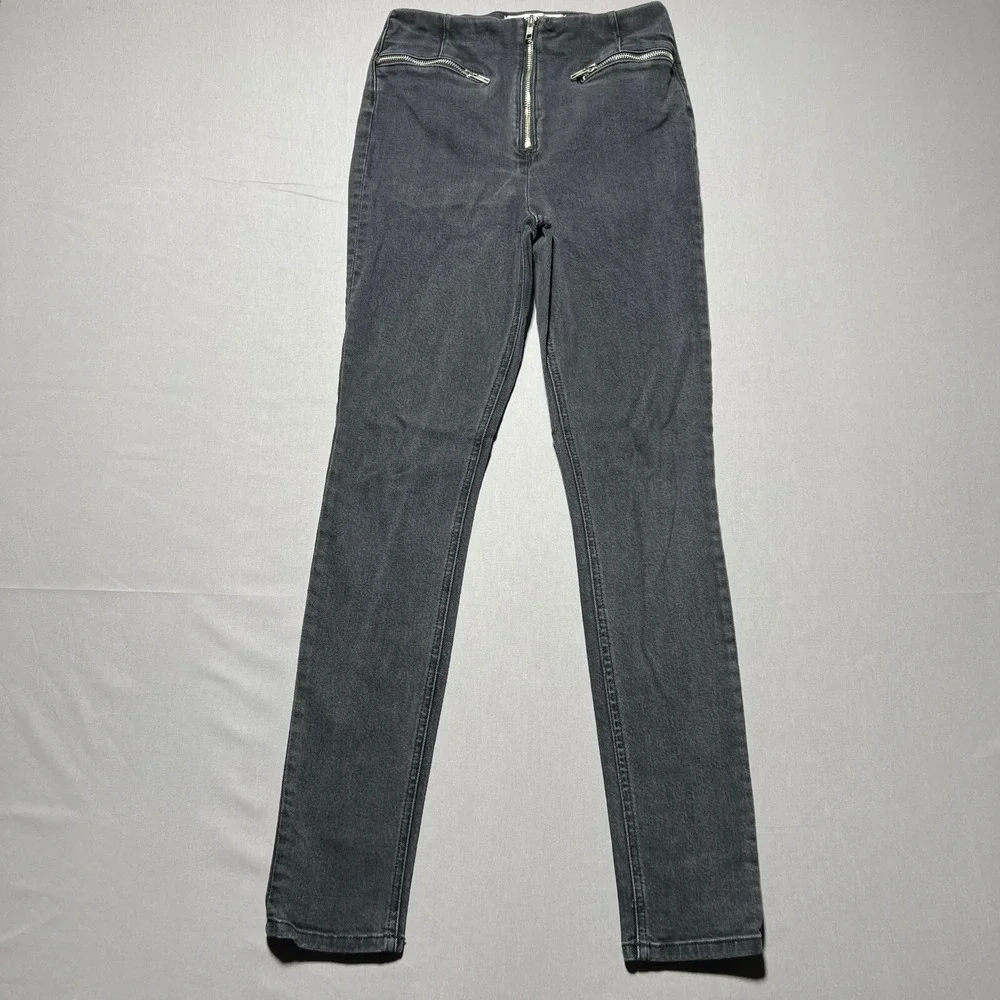 Reformation Women's Charcoal Gray Argentine Wash Denim Niki Skinny Jeans Size 26